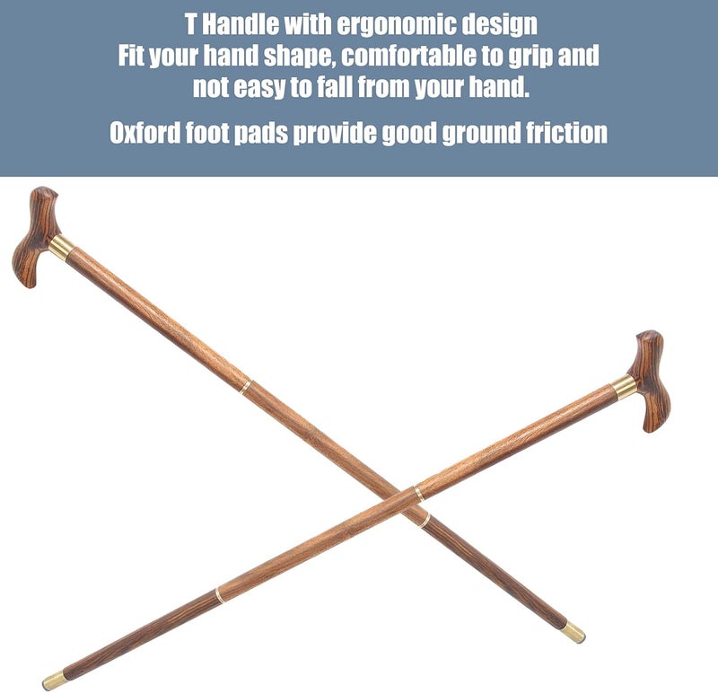 كلاراكو عصا مشي، عصا مشي قابلة للطي احترافية من خشب الأبنوس مع مقبض لسهولة حركة كبار السن تساعد على منع المستخدم من الانحناء - Image 4