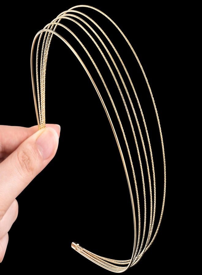 Mxxipp Metal Headbands for Women，Multi Layers Gold Headbands,Fashion Thin Headband Layered Gold Hair Accessories for Girls Gift - Image 1