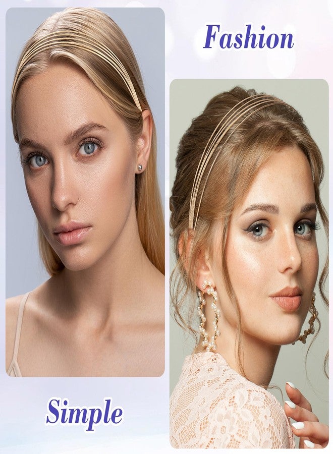Mxxipp Metal Headbands for Women，Multi Layers Gold Headbands,Fashion Thin Headband Layered Gold Hair Accessories for Girls Gift - Image 5