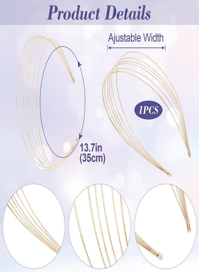 Mxxipp Metal Headbands for Women，Multi Layers Gold Headbands,Fashion Thin Headband Layered Gold Hair Accessories for Girls Gift - Image 2
