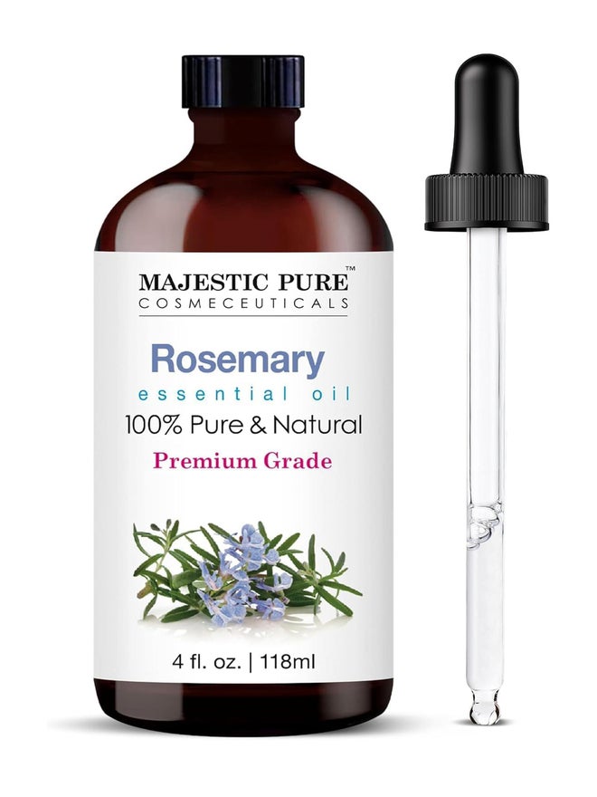 Majestic Pure زيت روزماري الأساسي من ماجستيك بيور مع قطارة زجاجية، 118 مل - Image 1