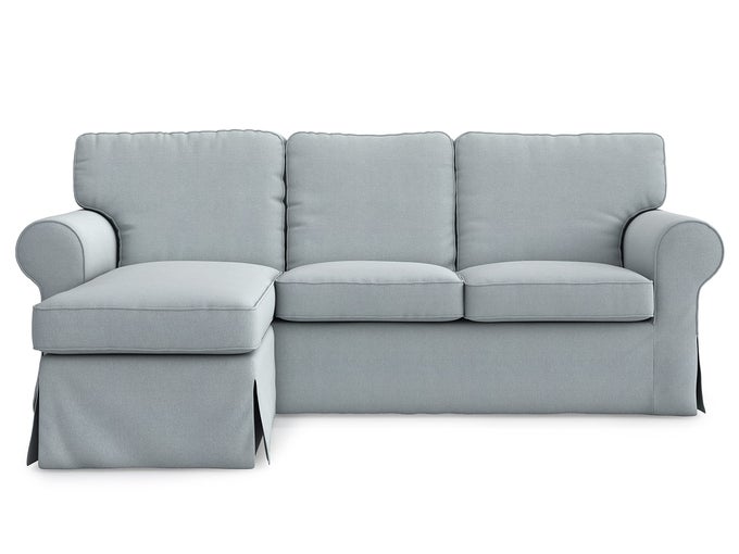 EKTORP LOVESEAT 2 SEAT WITH CHAISE LOUNGE COVER REPLACEMENT CUTOMOIZED FOR IKEA EKTORP SECTIONAL 3 SEAT SOFA SLIPCOVER REPLACEMENTSMOKE GREY