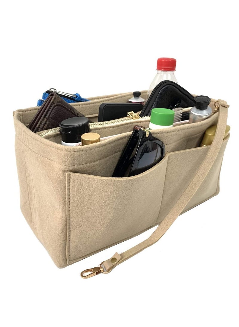 SYOSI Gold Fortune Purse Bag Organizer Insert Handbags for Women Closet with Zipper  - Image 4