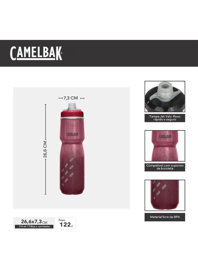 كاميلباك زجاجة CamelBak Podium Chill بسعة 24 أونصة – Burgundy، مزدوجة الجدار وخالية من BPA - Image 3