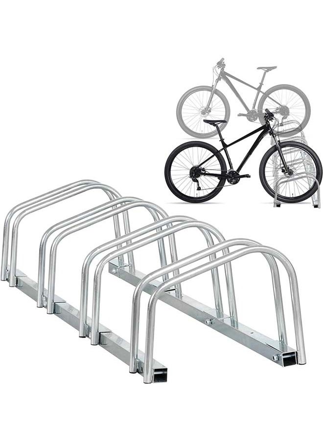 L&E Bike Floor Parking 4 Rack Adjustable Bicycle Storage Organizer Stand for Garage, Steel Bicycle Storage Organizer,Parking Holder for Garage and Home,Indoor and Outdoor  - Image 1