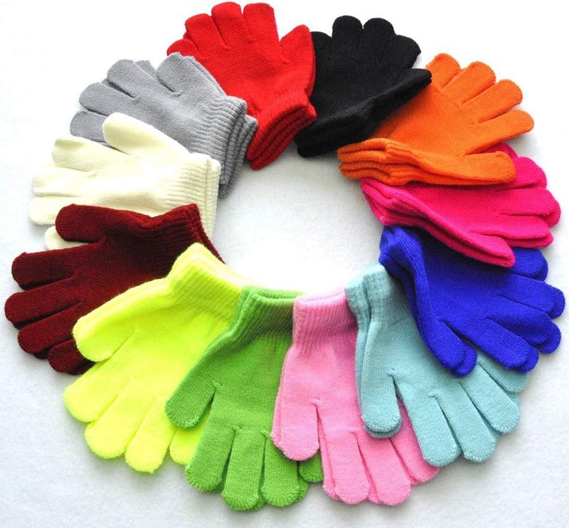 BaiX Boys and Girls Warm Winter Knitted Writing Gloves, 5-12 Years Old - Image 3