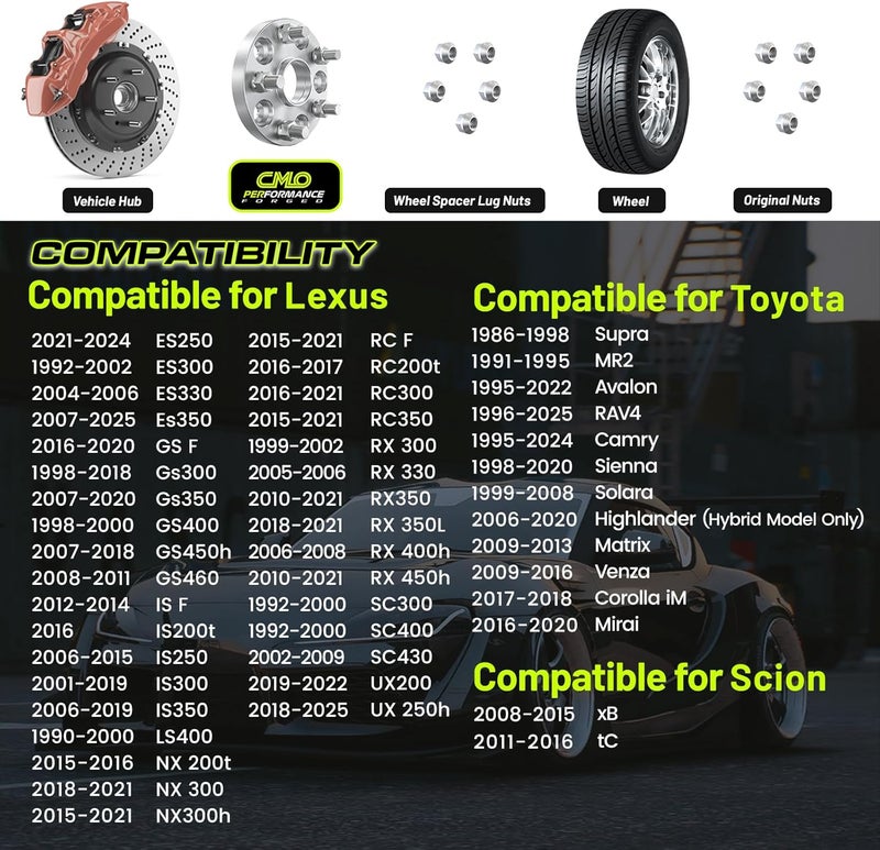 Customadeonly 30mm Hubcentric Wheel Spacers 5x114.3 for Lexus and Toyota Models - Image 3