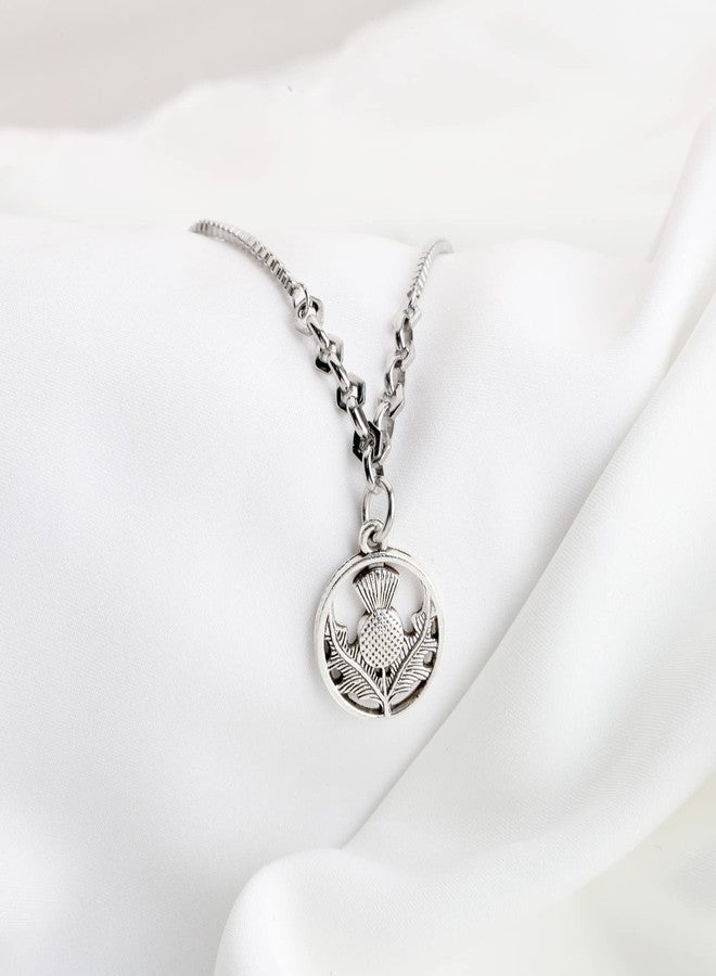 bobauna Scottish Thistle Necklace/Bracelet Scottish Blessing Card Jewelry Gift May Yer Blessings Outnumber The Thistle That Grow (Scottish card bracelet) - Image 5