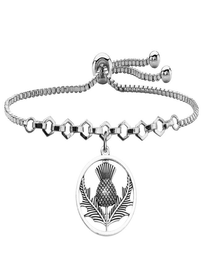 bobauna Scottish Thistle Necklace/Bracelet Scottish Blessing Card Jewelry Gift May Yer Blessings Outnumber The Thistle That Grow (Scottish card bracelet) - Image 2