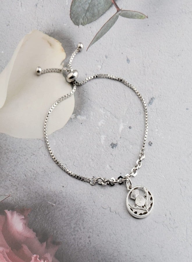 bobauna Scottish Thistle Necklace/Bracelet Scottish Blessing Card Jewelry Gift May Yer Blessings Outnumber The Thistle That Grow (Scottish card bracelet) - Image 3