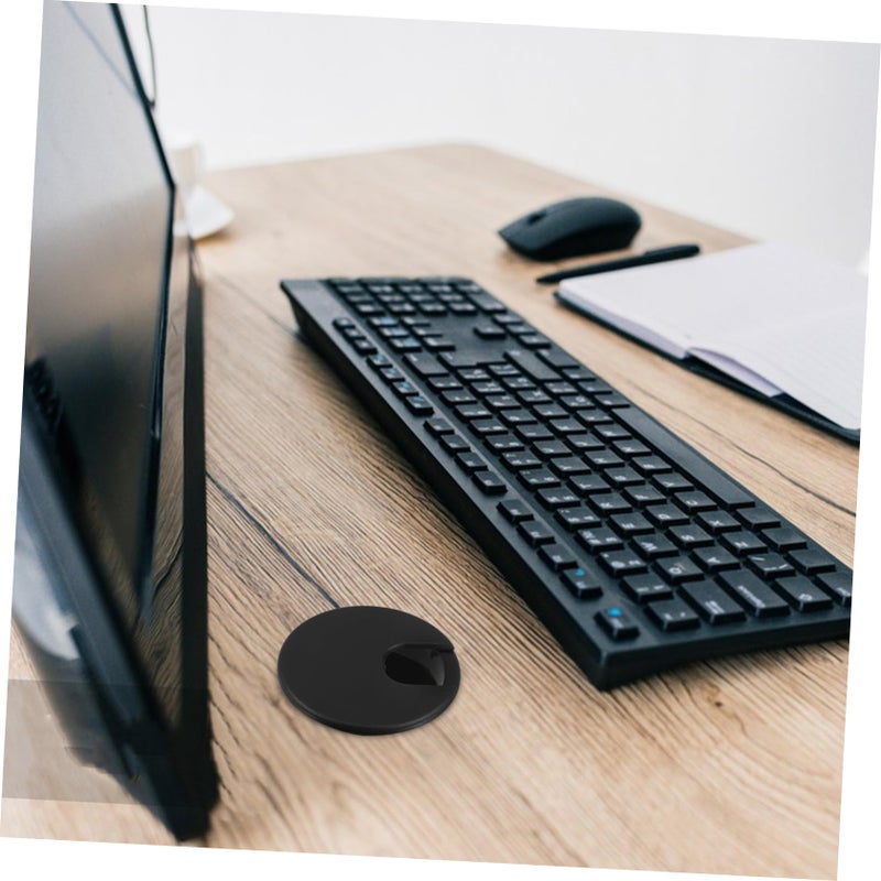 White Plastic Desk Grommet Hole Cover Cable Management Cord Organizer for Office Home Minimalist Design - Image 5