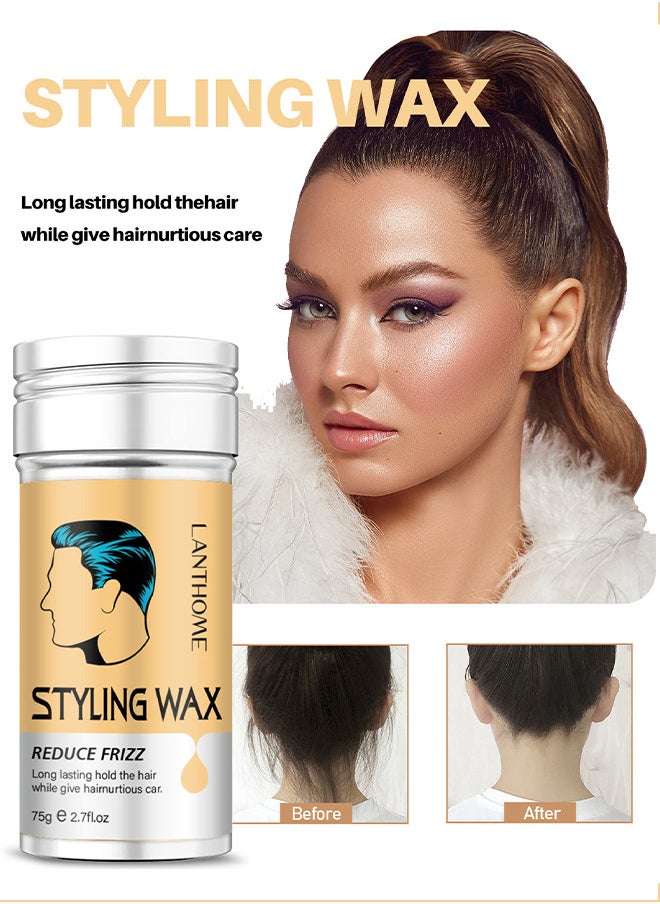 Lanthome Styling Hair Wax, Hair Wax Stick, Men's Styling Fragrance Natural Fluffy Oil Head Cream 75G  - Image 2