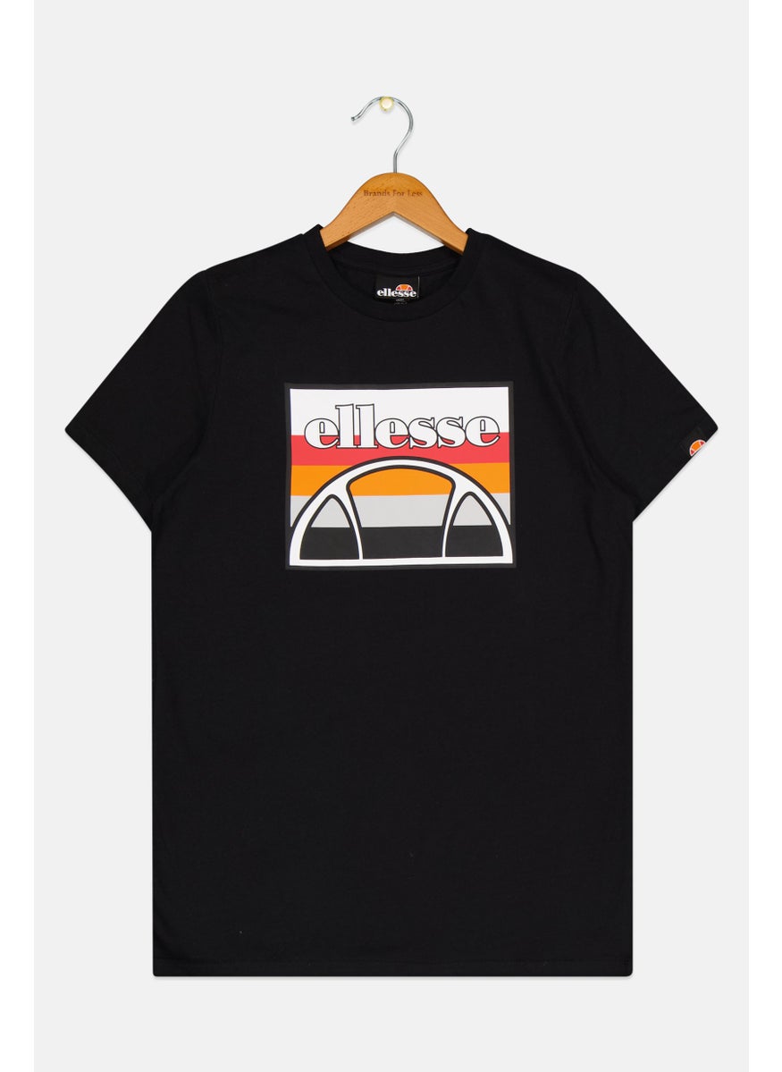 Ellesse Kids Boy Sportswear Fit Brand Logo T Shirt, Black  - Image 1