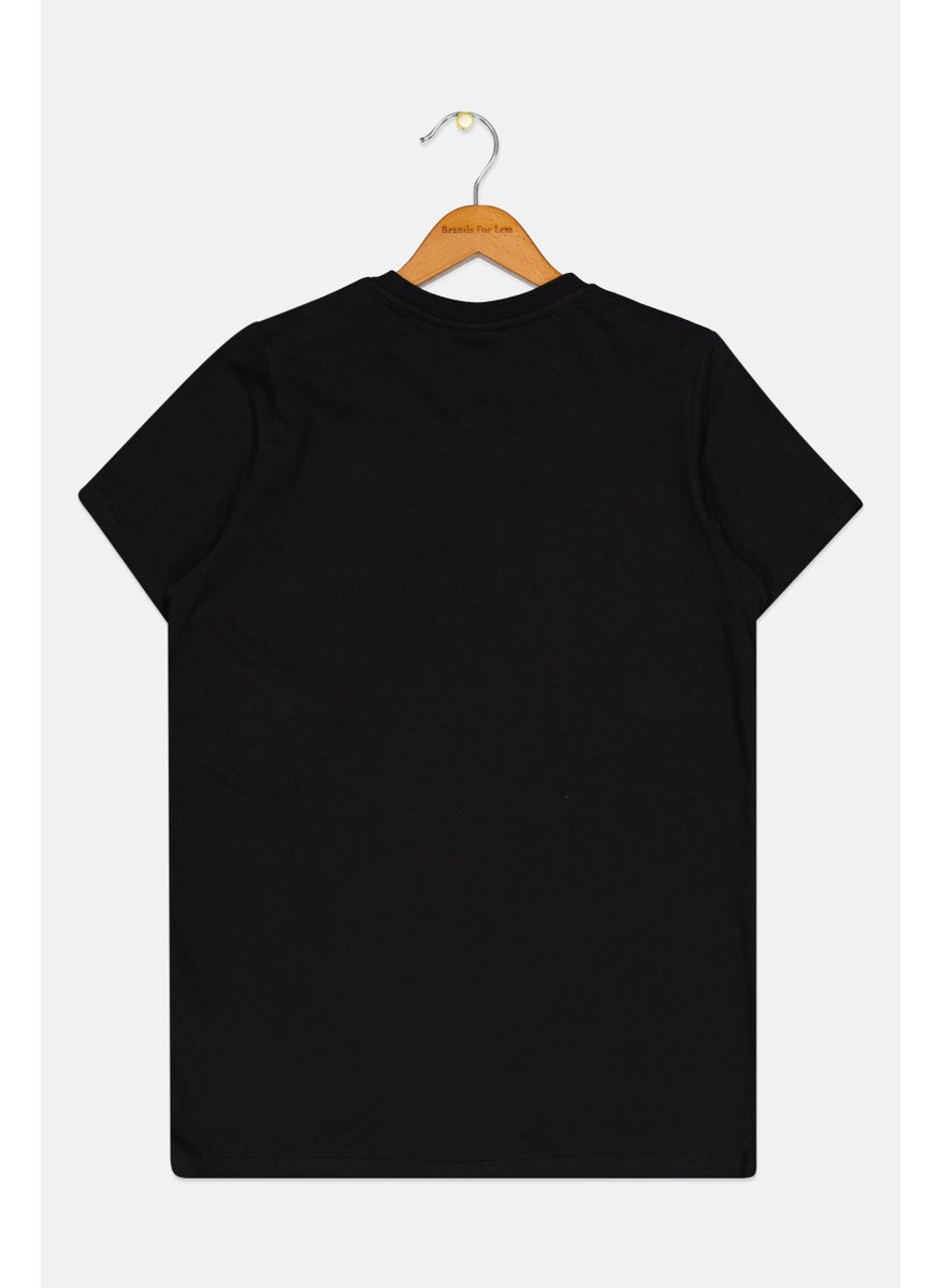 Ellesse Kids Boy Sportswear Fit Brand Logo T Shirt, Black  - Image 2