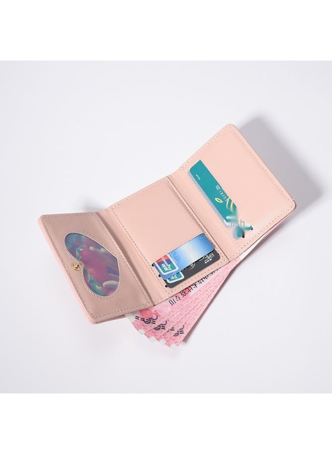 محفظة نسائية كورية بسيطة قصيرة للبنات، حقيبة يد متعددة البطاقة، محفظة عملات - Image 4