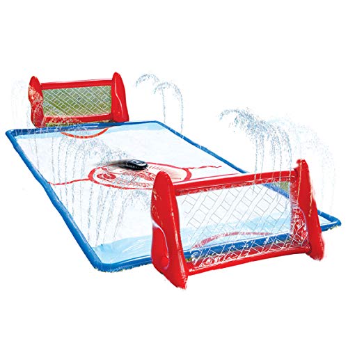 Wham-O Slip N Slide Water Knee Hockey Goals Set for Lawn Backyard Includes 2 Inflatable Hockey Goals 2 Hockey Sticks 1 Inflatable Puck - Image 1