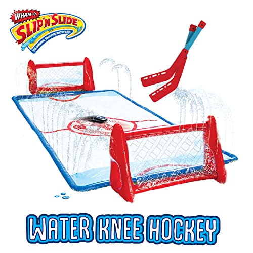 Wham-O Slip N Slide Water Knee Hockey Goals Set for Lawn Backyard Includes 2 Inflatable Hockey Goals 2 Hockey Sticks 1 Inflatable Puck - Image 3