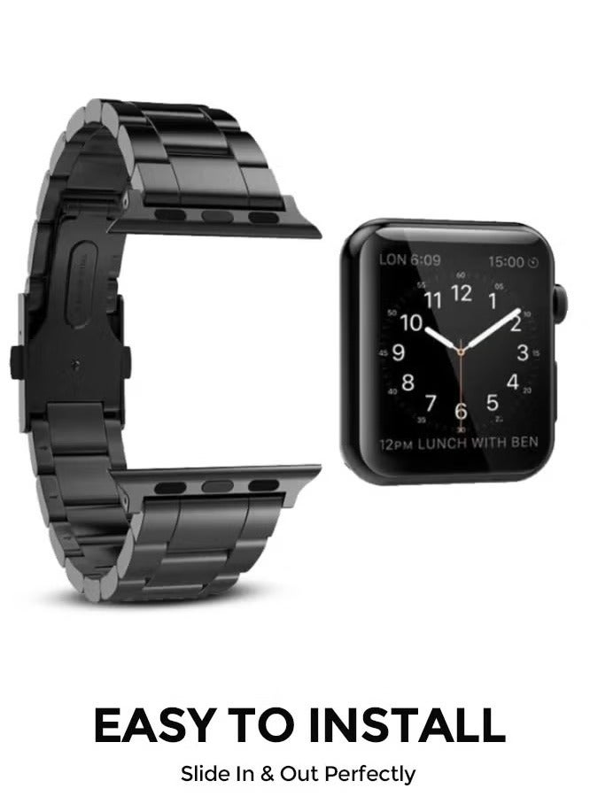 TIGER Stainless Steel Strap for iWatch 49mm, 46mm, 45mm, 44mm, 42mm – Blue Metal Replacement Band for Apple Watch Ultra 3, Ultra 2, Ultra, Series 10, 9, 8, 7, SE, 6, 5, 4, 3, 2, 1 – Durable, Adjustable, Elegant Design - Image 4