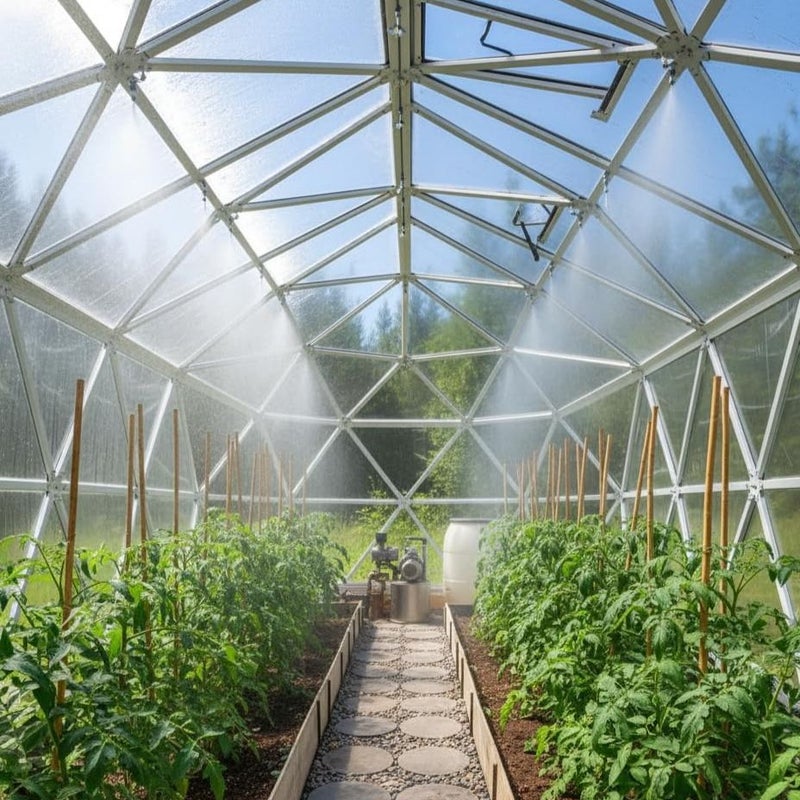 18 118Ft Automatic Irrigation Kit Greenhouse Mist Cooling System For Hanging Plants With 1 4 Inch Adjustable Mist Nozzles Quick Connector Design For Courtyard Garden - Image 2