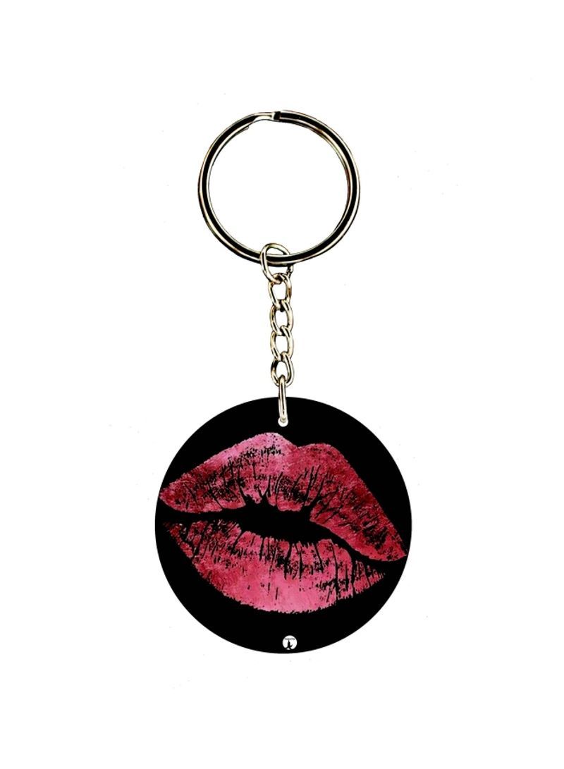Lip Printed Dual Sided Keychain