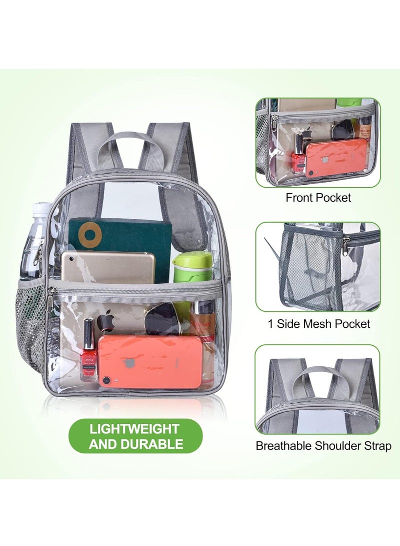 YelaJoy Clear Backpack with Reinforced and Wider Shoulder Straps, Small Clear Bag for Schools, Concerts, Work, Festivals and Sporting Events (Grey) - Image 5