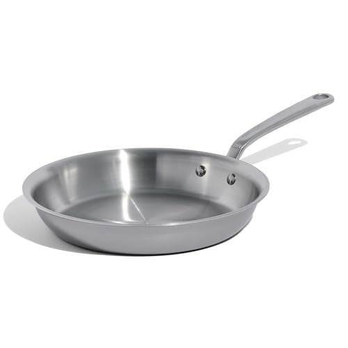 Made In Cookware 10Inch Stainless Steel Frying Pan 5 Ply Stainless Clad Professional Cookware Crafted in Italy Induction Compatible