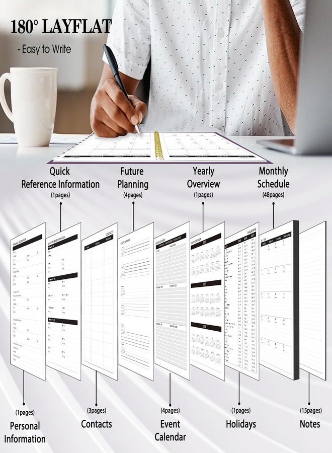 Ymumuda 2026 Planner-2 Year Monthly Planner 2026-2027, JAN.2026 - DEC.2027, 8.5" x 11", 26-27 Monthly Calendar,Large Planner with Spiral Bound, 24 Months Perfect for School Office Schedule - Purple - Image 3