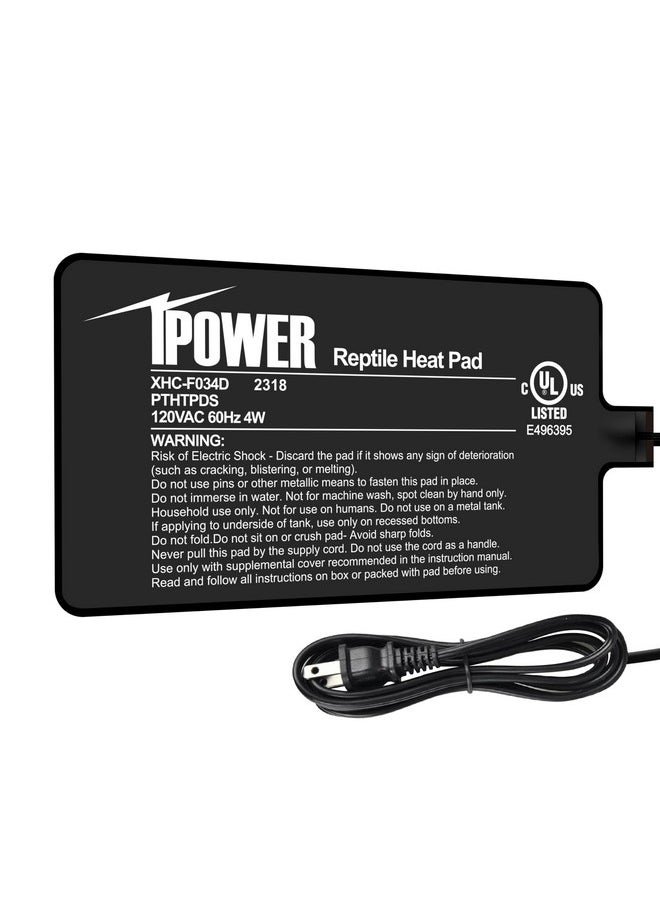 آي باور وسادة تدفئة الزواحف iPower مقاس 4×7 بوصة مع ترموستات رقمي لسجادة التدفئة، وسجادة تدفئة تيراريوم للحيوانات البرمائية  - Image 1