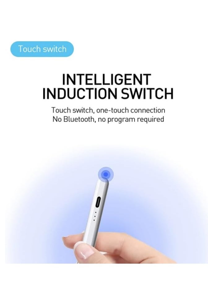 Generic - Stylus Pen Compatible with iPad Fast Charging Palm Rejection Technology Magnetic Design Tilt Sensitivity 2 Replacement Tips Long Battery Life Touch Pen for Smartphone White - Image 1