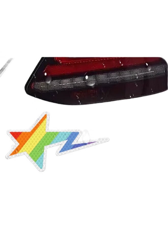 3M Reflective Sticker Warning Tape Label Luminous Sticker For Electric Bikes, Motorcycles, Cars, Scratch Cover, Diamond Grade - Star Lightning - 14.5Cm*8.5Cm (1 Piece/Bag) - Image 2