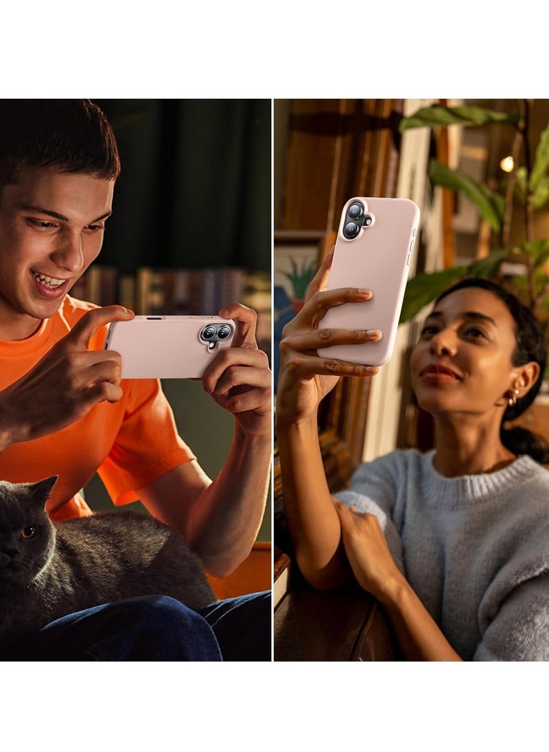 JAJEEK "Premium Soft Liquid Silicone Case for iPhone 16 Plus – Silky Soft Touch Full-Body Protective Bumper (Sandy Pink)" - Image 3