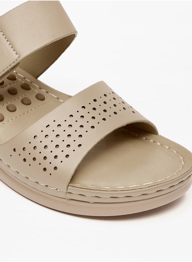 Le Confort Women Laser Cut Slip-On Sandals with Wedge Heel  - Image 5