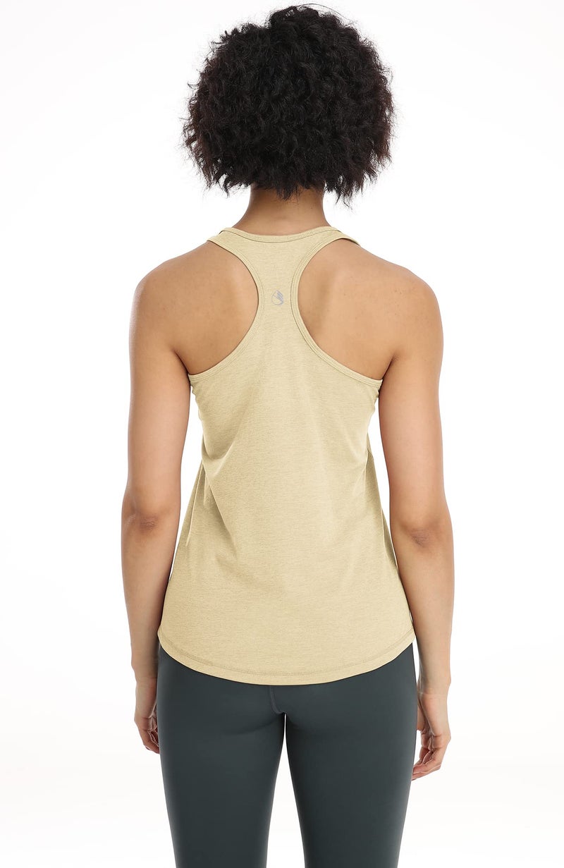 icyzone Workout Tank Tops for Women - Racerback Athletic Yoga Tops, Running Exercise Gym Shirts(Pack of 3)(Black/Cream White/Brick, L) - Image 5
