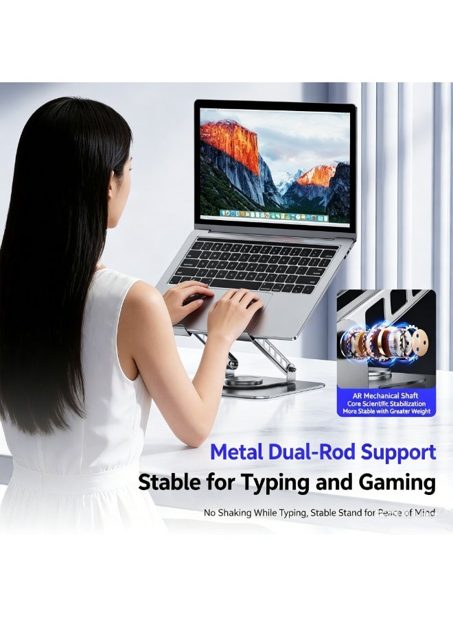 Carbon Steel Laptop Cooling Stand, 360° Rotating & Foldable Height-Adjustable Stand, 16-inch Tablet & Laptop Holder, Compatible with Devices up to 17.3 Inches, Stable for Typing, Office & Gaming Versatile - Image 4