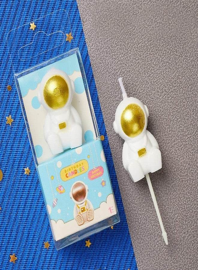 Aprildecember Astronaut Shaped Birthday Candle, Outer Space Themed Birthday Candles, Spaceman Candle Cake Decoration (Gold) - Image 2