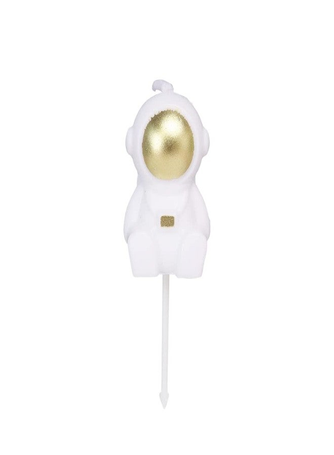 Aprildecember Astronaut Shaped Birthday Candle, Outer Space Themed Birthday Candles, Spaceman Candle Cake Decoration (Gold) - Image 1