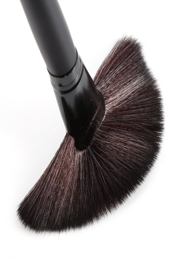 Gugzy® Professional Makeup Brush Blush/Powder Sector Makeup Brush Soft Fan Brush Foundation Brushes Make Up Tool (Large, BlackBlackBlackHair) - Image 4