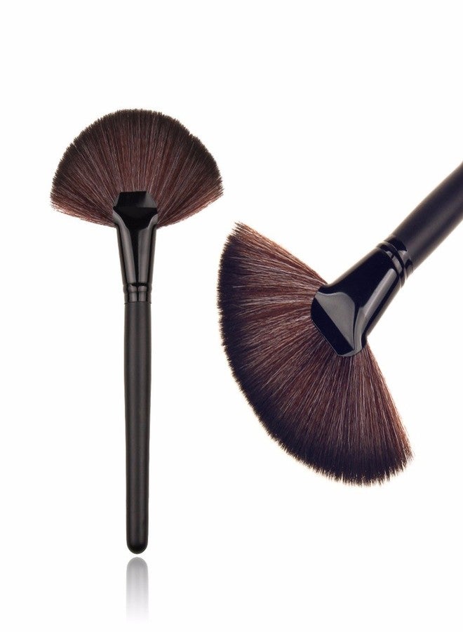 Gugzy® Professional Makeup Brush Blush/Powder Sector Makeup Brush Soft Fan Brush Foundation Brushes Make Up Tool (Large, BlackBlackBlackHair) - Image 5