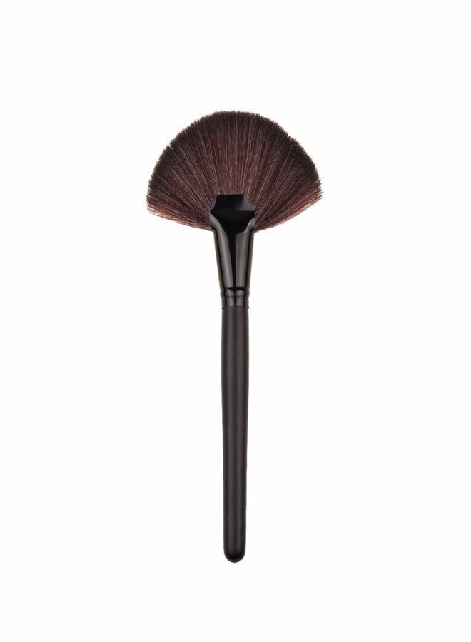 Gugzy® Professional Makeup Brush Blush/Powder Sector Makeup Brush Soft Fan Brush Foundation Brushes Make Up Tool (Large, BlackBlackBlackHair) - Image 2