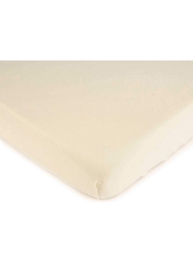 SHEETWORLD.COM SheetWorld Fitted 100% Cotton Jersey Pack N Play Sheet 29 x 42, Organic Ivory, Made in USA - Image 1