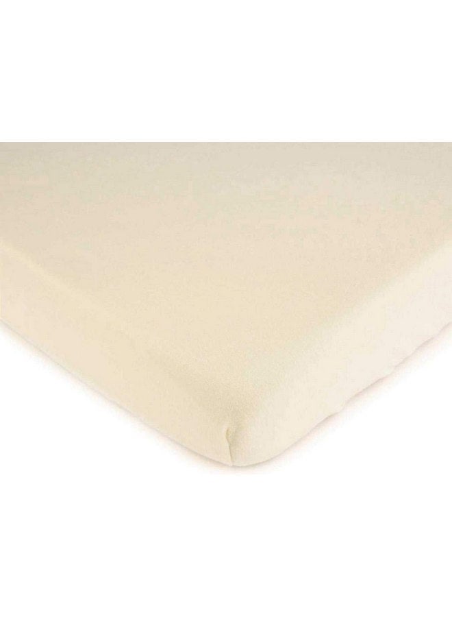 SHEETWORLD.COM SheetWorld Fitted 100% Cotton Jersey Pack N Play Sheet 29 x 42, Organic Ivory, Made in USA - Image 2