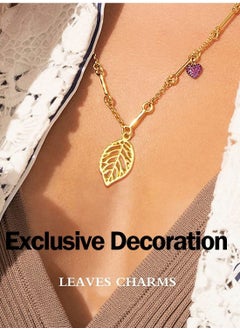 SYOSI Hollow Leaf Charms, 60 Pcs Gold Plated Leaves Charms Alloy Tree Leaves Charm Oranaments Pendants Decoration for Jewelry Making DIY Earring Necklace Hairpin Hair Clip Clothing Crafts (30 Style)  - Image 4