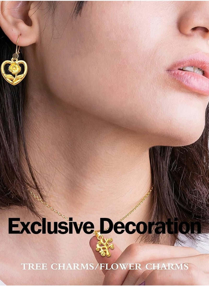 SYOSI Hollow Leaf Charms, 60 Pcs Gold Plated Leaves Charms Alloy Tree Leaves Charm Oranaments Pendants Decoration for Jewelry Making DIY Earring Necklace Hairpin Hair Clip Clothing Crafts (30 Style)  - Image 5