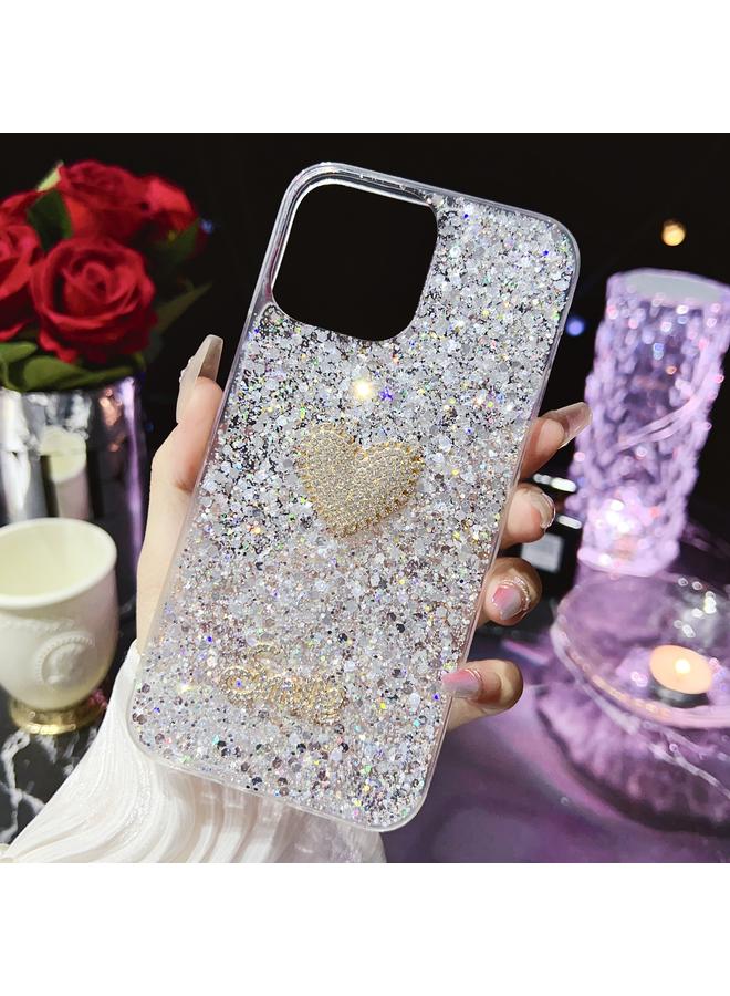 Zaboon Case For iPhone 12 Pro Starry Sequin Diamond Heart Epoxy TPU Phone Case - Image 2