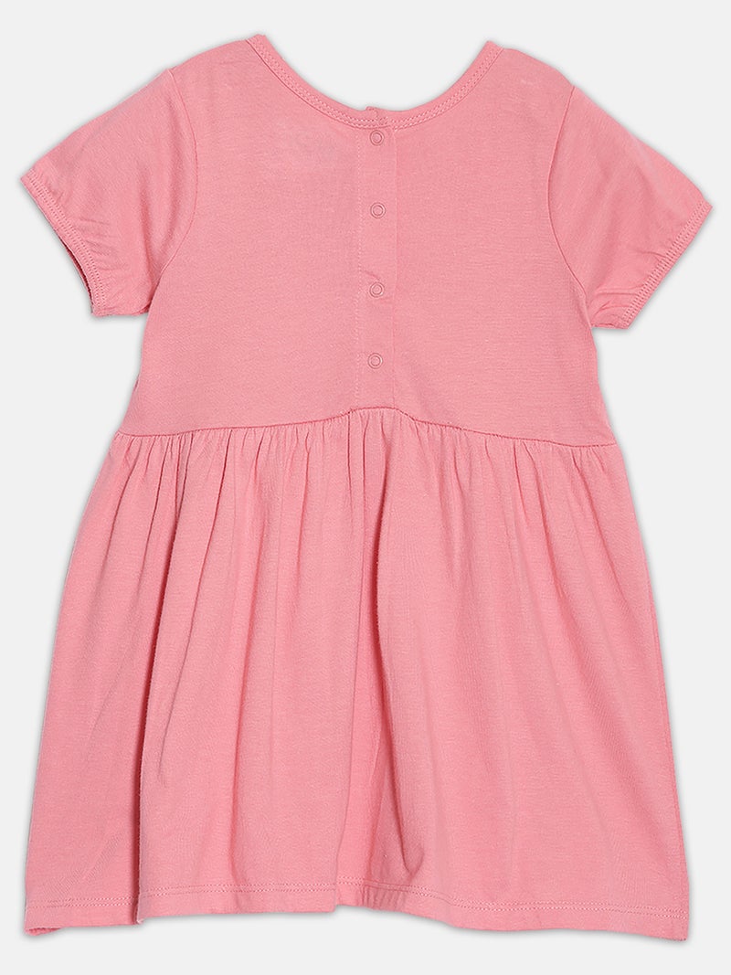 Broon Infant Girls Orange Printed Organic Cotton Dress - Image 2