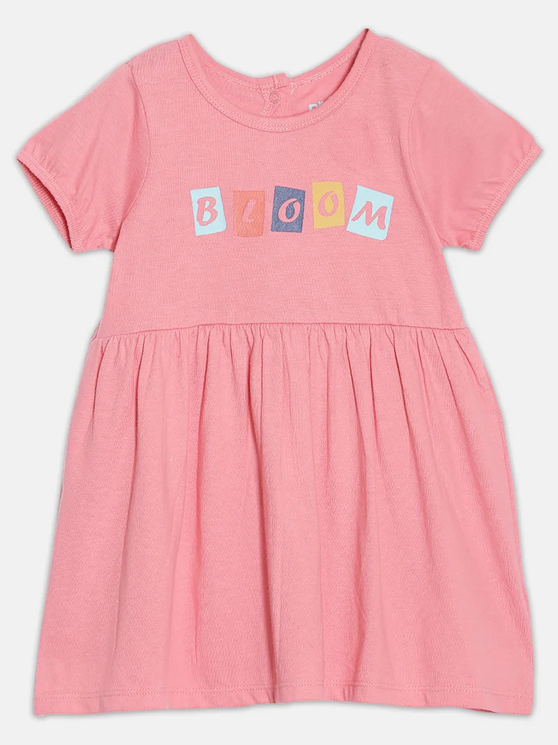 Broon Broon Infant Girls Orange Printed Organic Cotton Dress