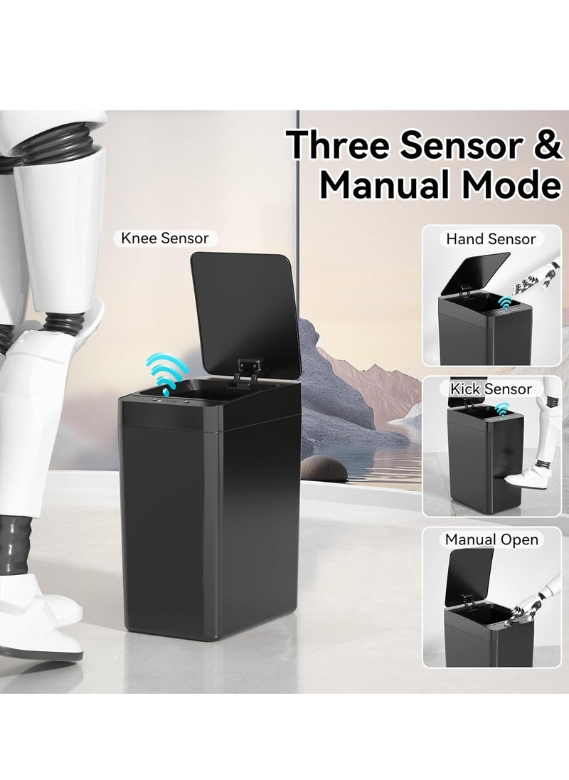 RATSAW 2 Pack Bathroom Touchless Trash Can 12L Smart Automatic Motion Sensor Can with Lid Electric Narrow Small Garbage Bin for Kitchen Office Living Room Toilet Bedroom RV  - Image 3