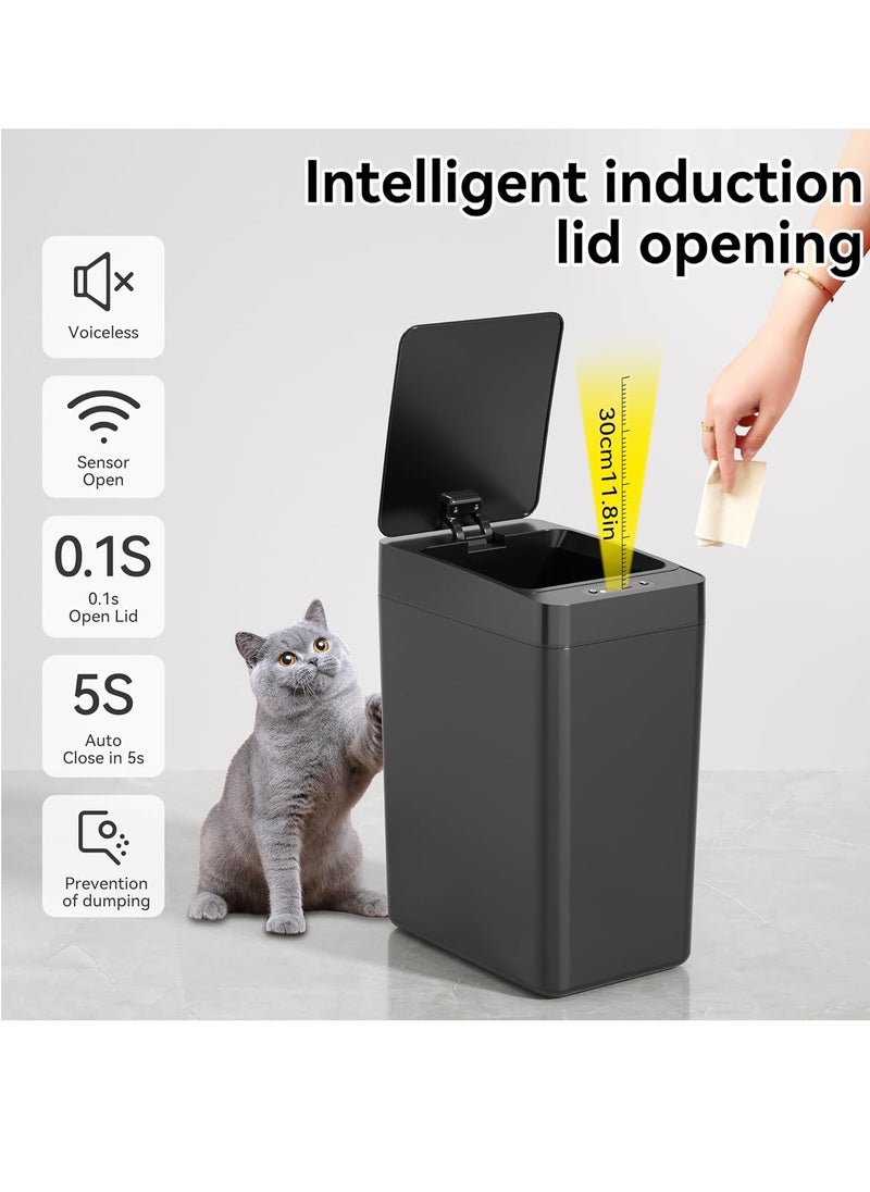 RATSAW 2 Pack Bathroom Touchless Trash Can 12L Smart Automatic Motion Sensor Can with Lid Electric Narrow Small Garbage Bin for Kitchen Office Living Room Toilet Bedroom RV  - Image 4