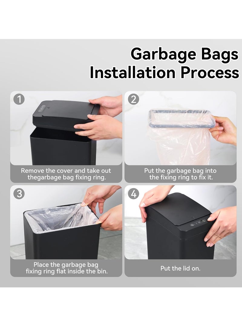 RATSAW 2 Pack Bathroom Touchless Trash Can 12L Smart Automatic Motion Sensor Can with Lid Electric Narrow Small Garbage Bin for Kitchen Office Living Room Toilet Bedroom RV  - Image 5