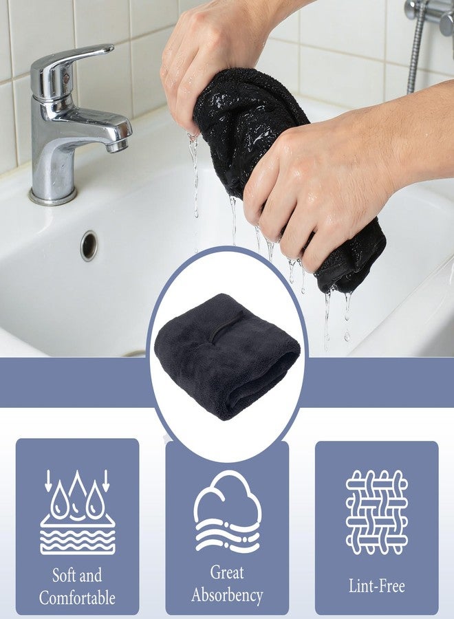 Hipruict Hanging Hand Towels with Loops, 4 Pcs Hand Towels for Kitchen, Absorbent and Soft Fiber for Quick Dry, Round Shape (Black) - Image 4
